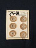Buttons Plastic Set 6 Vintage - Ombre Beige