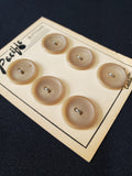 Buttons Plastic Set 6 Vintage - Ombre Beige