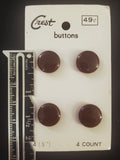 Buttons Plastic Set 4 Vintage - Shiny Brown