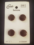 Buttons Plastic Set 4 Vintage - Shiny Brown