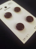 Buttons Plastic Set 4 Vintage - Shiny Brown