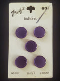 Buttons Plastic Set 5 Vintage - Pearlescent Purple