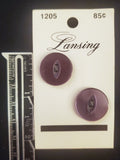 Buttons Plastic Set 2 Vintage - Pearlescent Purple with Marquise Centers