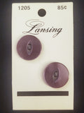 Buttons Plastic Set 2 Vintage - Pearlescent Purple with Marquise Centers
