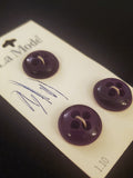 Buttons Plastic Set of 3 Vintage - Dark Purple