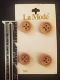 Buttons Wood Set of 4 Vintage - Light Beige