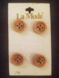 Buttons Wood Set of 4 Vintage - Light Beige