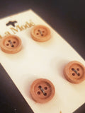 Buttons Wood Set of 4 Vintage - Light Beige