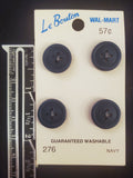 Buttons Plastic Set 4 Vintage - Navy Blue