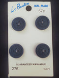 Buttons Plastic Set 4 Vintage - Navy Blue