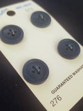 Buttons Plastic Set 4 Vintage - Navy Blue