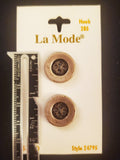 Buttons Metal Set of 2 Vintage - Pewter Finish