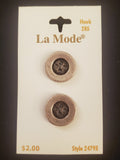 Buttons Metal Set of 2 Vintage - Pewter Finish