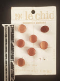 Buttons Plastic Set of 7 Vintage - Pearlescent Beige