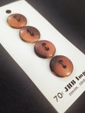 Buttons Wood Set 4 Vintage - Brown/Beige