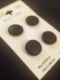 Buttons Plastic Set 4 Vintage - Matte Black with Shiny Edge