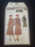 1978 Simplicity 8788 Sewing Pattern - Adult Dress and Jacket FACTORY FOLDED