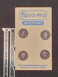 Button Plastic Set of 4 Vintage - Black