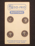 Button Plastic Set of 4 Vintage - Black
