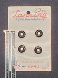 Buttons Plastic Set of 4 Vintage - White Rhinestones Set in Black
