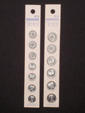 Buttons Plastic Set of 6 or 7 - Shiny Pearlescent Gray