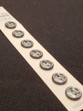 Buttons Plastic Set of 6 or 7 - Shiny Pearlescent Gray