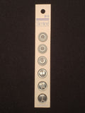 Buttons Plastic Set of 6 or 7 - Shiny Pearlescent Gray