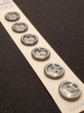 Buttons Plastic Set of 6 or 7 - Shiny Pearlescent Gray