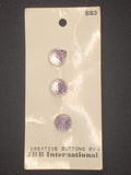 Buttons Plastic Set of 3 Vintage - Clear Purple Facted Spheres