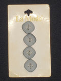 Buttons Plastic Set 4 Vintage - Striated Gray
