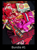 Ribbon Remnant Bundle - Pinks, Reds, Oranges and Yellows 1/2 POUND
