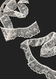 4+ YD Polyester Ruffled Lace Trim Vintage - White or Off White