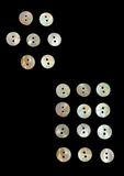 Buttons Mother of Pearl Set 7 or 12 - Abalone