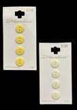 Button Plastic Set of 4 - Purple, Peach, Off White or Yellow