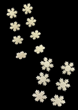 Buttons Plastic Set of 6 or 8 - White Snowflakes