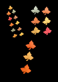 Buttons Plastic Set of 3, 6, or 11 - Matte Maple Leaves in Matte Autumnal Colors