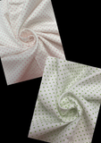 Cotton Flannel - White with Tiny Polka Dots in Pink or  Green