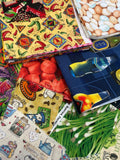 Quilting Cotton Mystery Scrap Quilting Cotton Remnant Bundle - Food Prints 1 POUND