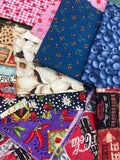 Quilting Cotton Mystery Scrap Quilting Cotton Remnant Bundle - Food Prints 1 POUND