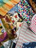 Cotton Batik Scrap Remnant Bundle - Multicolored Prints 1 POUND