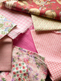 Quilting Cotton Mystery Scrap Remnant Bundle - Pinks 1 POUND