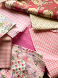 Quilting Cotton Mystery Scrap Remnant Bundle - Pinks 1 POUND
