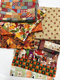 Quilting Cotton Mystery Scrap Remnant Bundle - Autumn/Fall/Thanksgiving 1 POUND