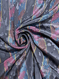 Polyester Jacquard Vintage - Gray with Multi Colored Stripes