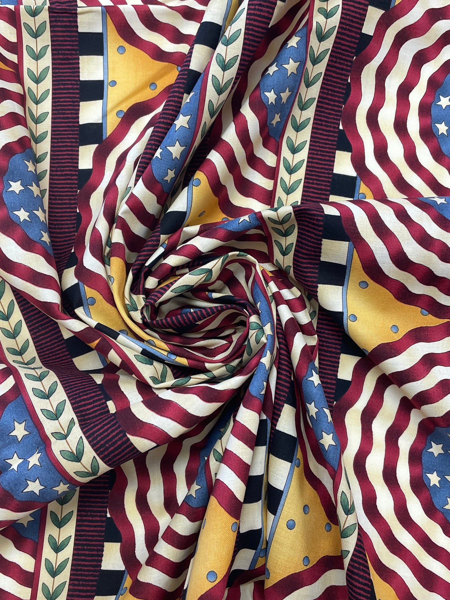 1 1/8 YD Quilting Cotton - Patriotic Bunting Stripes