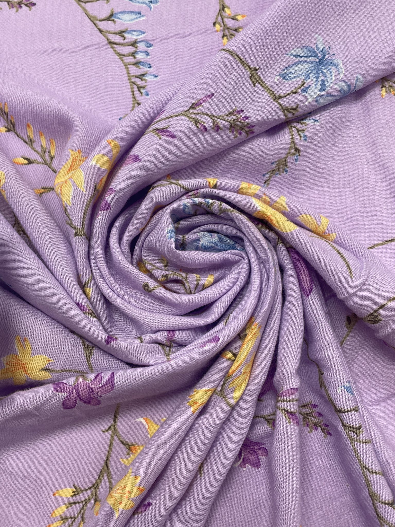 Rayon Vintage - Purple with Spring Flowers