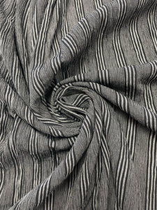 Cotton Blend Yarn-Dyed Stripe - Black and Gray