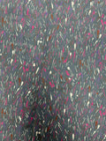 3 7/8 YD Polyester - Gray with Fuchsia, Purple, Brown and White paint Splatters