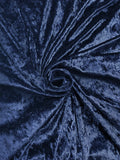3 7/8 YD Nylon Crushed Knit Velour - Navy Blue