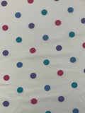 1 2/3 YD Cotton Blend Knit Vintage - Off White with Polka Dots
